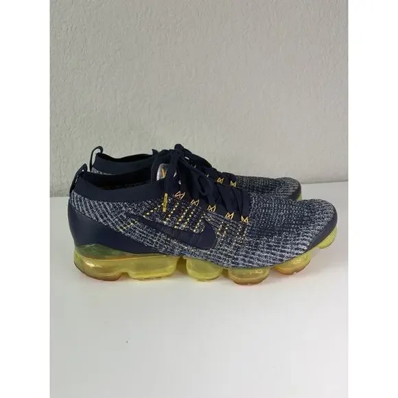 Nike Air VaporMax Flyknit 2 Men’s Size 14 Blue Yellow Running Shoes AJ6900-400 - Picture 4 of 7